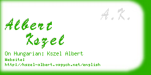 albert kszel business card